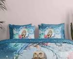 Parure de lit en coton renforcé Kolya Satin de coton - Bleu - 140 x 200/220 cm + oreiller 70 x 60 cm