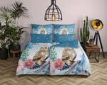 Parure de lit en coton renforcé Kolya Satin de coton - Bleu - 135 x 200 cm + oreiller 80 x 80 cm