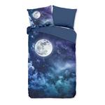 Microvezel beddengoed Universe microvezel - blauw / violet - 140x200/220cm + kussen 70x60cm