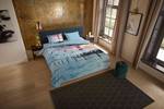 Microvezel beddengoed Lighthouse microvezel - blauw / turquoise - 240x200/220cm + 2 kussen 70x40cm