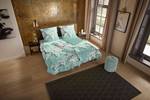 Parure de lit en microfibre Bibi Microfibre - Turquoise - 240 x 200/220 cm + 2 coussins 70 x 40 cm