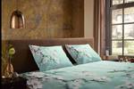 Parure de lit en microfibre Bibi Microfibre - Turquoise - 240 x 200/220 cm + 2 coussins 70 x 40 cm