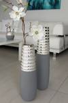 Vaso Newtown Ceramica - Grigio / Argento