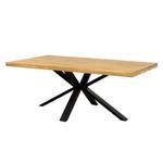 Table Arcon en bois lamellé-collé Chêne massif / Métal - Chêne / Noir - Largeur : 220 cm