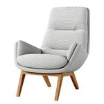 Fauteuil GARBO met houten pootjes Corduroy Snor: Grijs - Donkere eikenhout