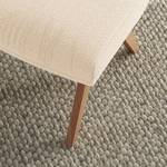 Gestoffeerde hocker GARBO houten pootjes Bouclé Stof Bony: Beige - Donkere eikenhout