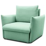 Poltrona letto boxspring Moric Tessuto strutturato Noena: menta