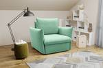 Poltrona letto boxspring Moric Tessuto strutturato Noena: menta