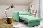 Poltrona letto boxspring Moric Tessuto strutturato Noena: menta