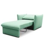 Boxspring-slaapfauteuil Moric Structuurstof Noena: Mint