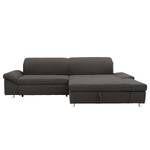 Ecksofa Altomna mit Longchair Webstoff Cody: Schlamm - Longchair davorstehend rechts