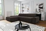 Ecksofa Paolos mit Longchair Microfaser Savi: Anthrazit - Longchair davorstehend links