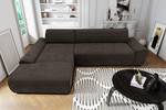 Ecksofa Paolos mit Longchair Microfaser Savi: Anthrazit - Longchair davorstehend links