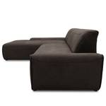 Ecksofa Paolos mit Longchair Microfaser Savi: Anthrazit - Longchair davorstehend links