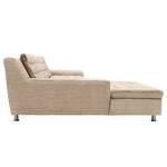 Hoekbank Kleta met chaise longue Microvezel Savi: Taupe - Longchair vooraanzicht links