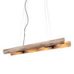 Hanglamp Log ijzer/massief eucalyptushout - 4 lichtbronnen