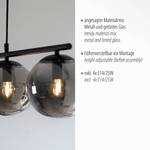 Hanglamp Big Widow rookglas/ijzer - 4 lichtbronnen