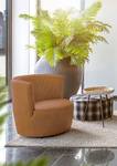 Fauteuil Kindia avec structure pivotante Cuir véritable Embla: Cognac