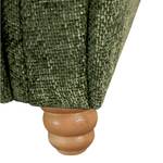Canapé d’angle Liri Tissu chenille Chahla: Vert - Méridienne longue à droite (vue de face)