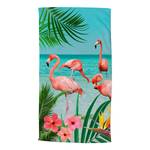Strandhanddoek Flamingo polyfluweel - 100 x 180 cm