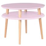 Table basse Ufo Hêtre massif / MDF - Rose clair - Rose clair - 57 x 45 cm