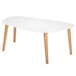 Table basse Endocarp Frêne massif / MDF - Blanc - Blanc - 110 x 45 cm
