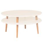 Couchtisch Ufo Buche massiv / MDF - Creme - 70 x 35 cm