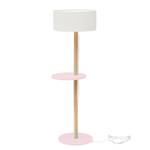 Lampada da terra bianca Ufo Legno massello di frassino / MDF - Bianco / Rosa chiaro - Rosa opaco