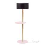 Lampada da terra nera Ufo Legno massello di frassino / MDF - Nero / Rosa chiaro - Rosa opaco