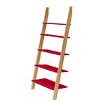 Leiterregal Ashme Typ A Esche Massiv / MDF - Rot - Rot - Breite: 85 cm