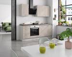 Küchenzeile High-Line Riva Kombi B Steingrau - Breite: 210 cm - Ausrichtung links - Ohne Elektrogeräte