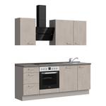 Küchenzeile High-Line Riva Kombi B Steingrau - Breite: 210 cm - Ausrichtung links - Ohne Elektrogeräte