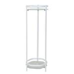 Jardinière sur pieds Barcelos Verre transparent - Argenté - Hauteur : 86 cm