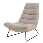 Loungefauteuil Kelss bouclé/ijzer - beige/zwart