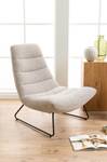 Loungefauteuil Kelss bouclé/ijzer - beige/zwart