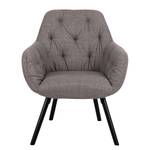 Loungefauteuil Woltu textielmix/ijzer - grijs/zwart