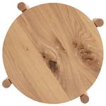 Bijzettafel Legga fineer van echt hout/rotan - knoestig eikenhout/beige