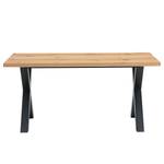 Tavolo da pranzo Legga D Impiallacciato in vero legno / Metallo - Quercia nodosa - Larghezza: 160 cm
