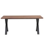 Eettafel Legga type D fineer van echt hout/metaal - Walnoothouten - Breedte: 180 cm