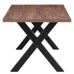 Eettafel Legga type D fineer van echt hout/metaal - Walnoothouten - Breedte: 180 cm