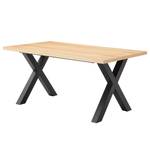 Eettafel Legga type D fineer van echt hout/metaal - Eik - Breedte: 160 cm