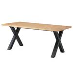 Eettafel Legga type D fineer van echt hout/metaal - Eik - Breedte: 180 cm