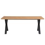 Eettafel Legga type D fineer van echt hout/metaal - Knoestige eikenhouten - Breedte: 200 cm