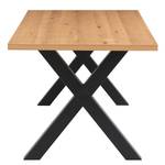 Eettafel Legga type D fineer van echt hout/metaal - Knoestige eikenhouten - Breedte: 200 cm