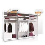 Schwebetürenschrank Sinfonie Plus Typ A Eiche Artisan Dekor - 249 x 222 cm - Classic - Silber