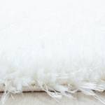 Hoogpolig vloerkleed Asilah polyester - sneeuwwit - 120 x 120 cm - Sneeuwwit - 120 x 120 cm