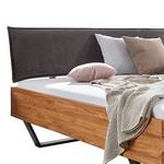 Letto in legno massello Roxboro B Similpelle / Legno massello di rovere - Grigio / Rovere - 180 x 200cm