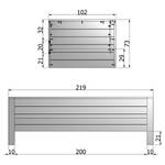 Tagesbett Mastrup Kiefer massiv - Grau - 90 x 200 cm - Grau