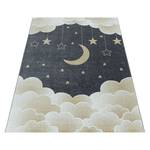 Kinderzimmerteppich Mond und Sterne Polypropylen - Gelb - 140 x 200 cm - Gelb - 140 x 200 cm