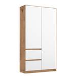 Draaideurkast Nidda zonder spiegeldeur Alpinewit/Eikenhouten Artisan look - Breedte: 91 cm